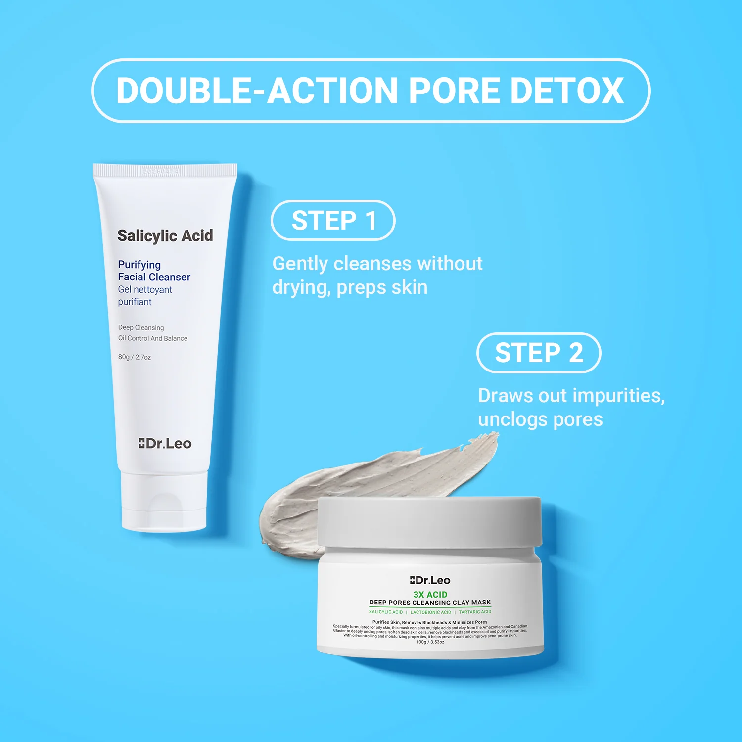 Pore Detox & Oil Control Set (Cleanser + Clay Mask) - Image 3